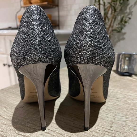 AUTHENTIC Jimmy Choo Gunmetal Glitter Pumps Women's 6.5 | 36.5 - EUC - Picture 9 of 16